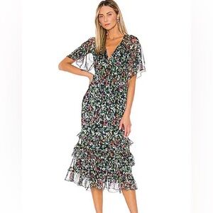 Tularosa‎ Maleah Multicolored Tiered Ruffled Maxi Dress